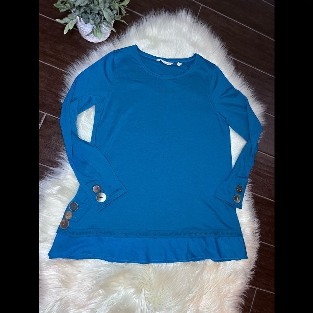 Soft Surroundings deep teal blouse sz small